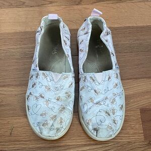 Toms Gold and Light Pink Kids Shoes